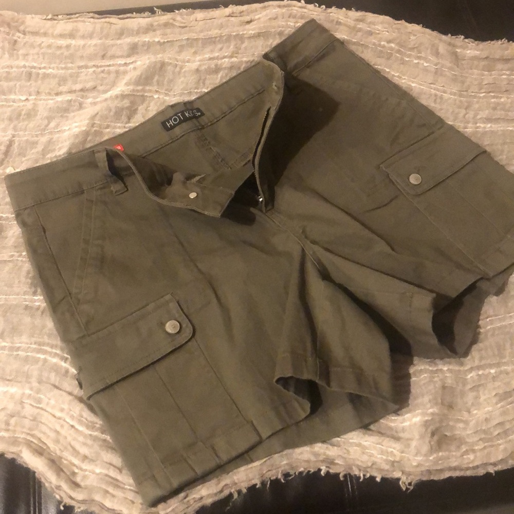 Hot Kiss Women's Dark Green Cargo Shorts